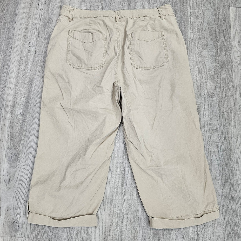 Christopher and Banks Womens Capri Pants Beige Size 8 Cotton Spandex Stretch - Picture 2 of 7